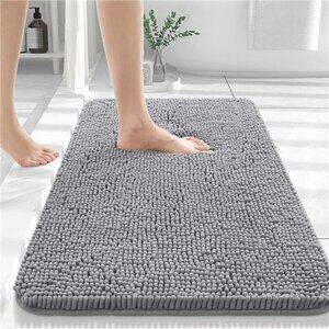 Bathroom Rugs 30x20 Soft Absorbent Chenille Bath Rugs Rubber Backing Quick Dry